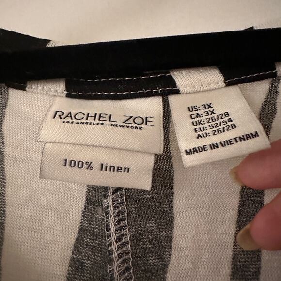 🍷Rachel Zoe 100% linen zebra print vneck tee size 3x - Picture 2 of 3